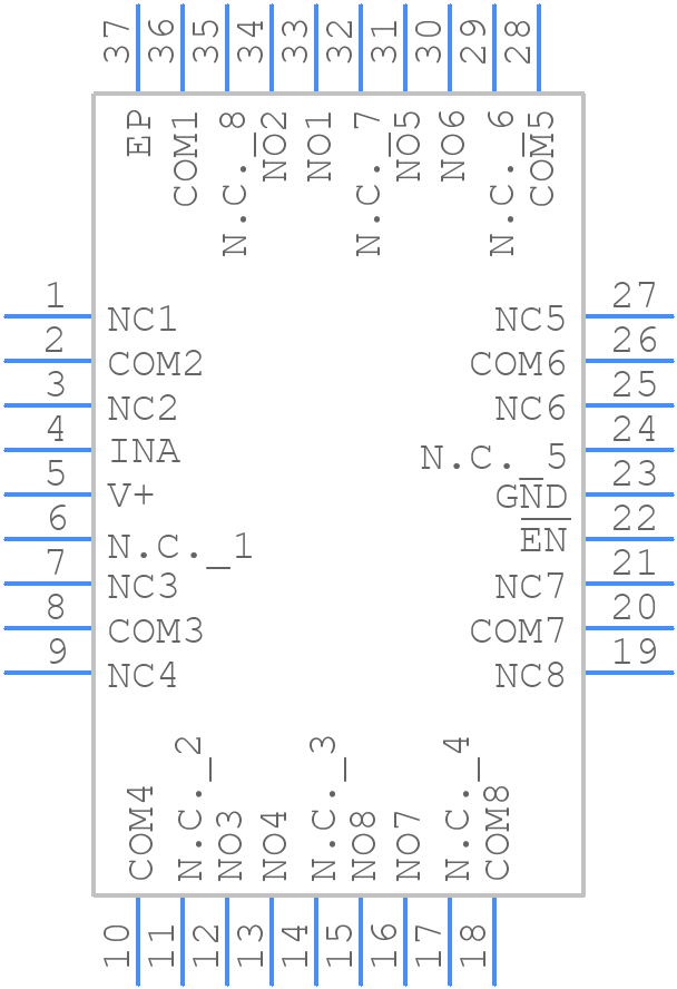 MAX4761ETX+ - Analog Devices - PCB symbol