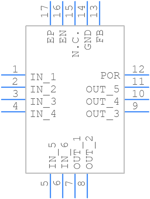 MAX8557ETE+T - Analog Devices - PCB symbol