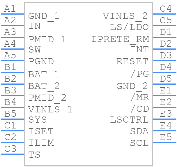 BQ25120AYFPR - Texas Instruments - PCB symbol