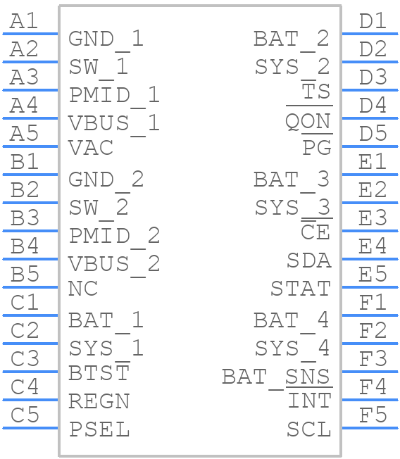 BQ25600YFFR - Texas Instruments - PCB symbol