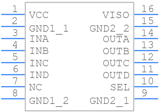 ISOW7840DWER - Texas Instruments - PCB symbol