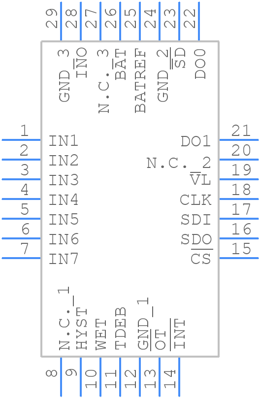 MAX13036ATI+ - Analog Devices - PCB symbol