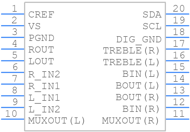 TDA7449 - STMicroelectronics - PCB symbol