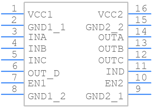 ISO7741FDBQR - Texas Instruments - PCB symbol
