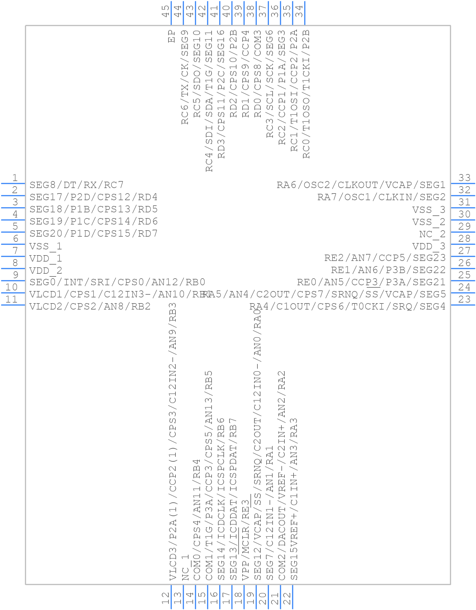 PIC16LF1937-I/ML - Microchip - PCB symbol