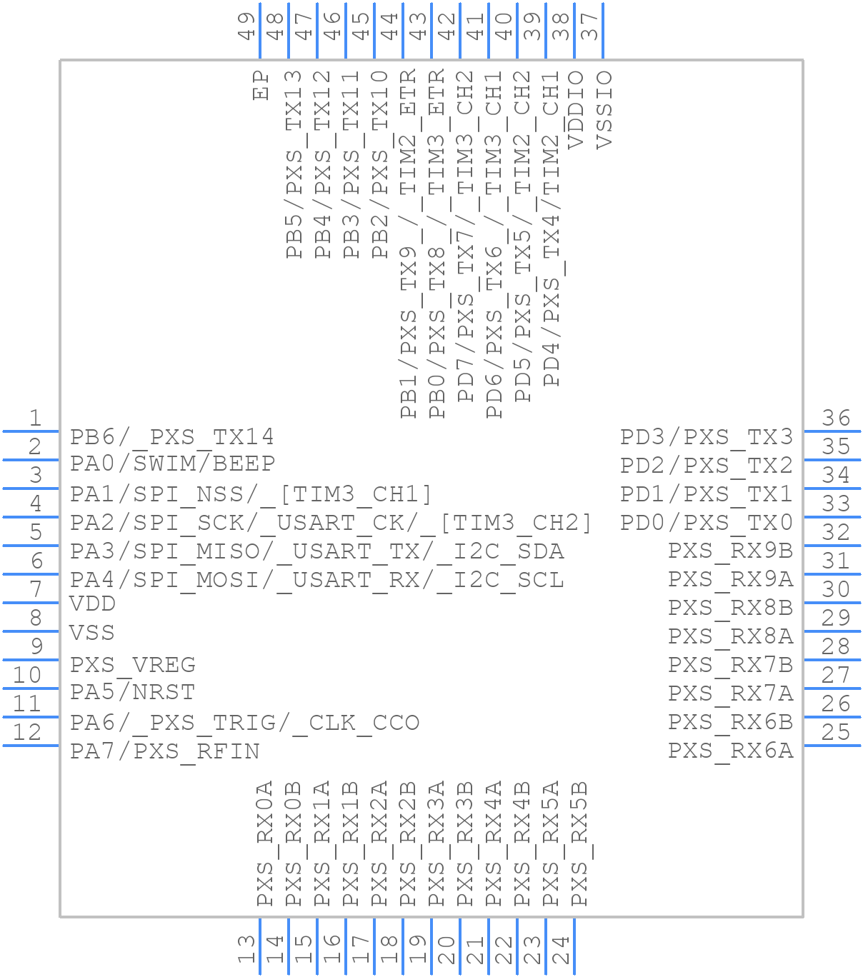 STM8TL53C4U6 - STMicroelectronics - PCB symbol