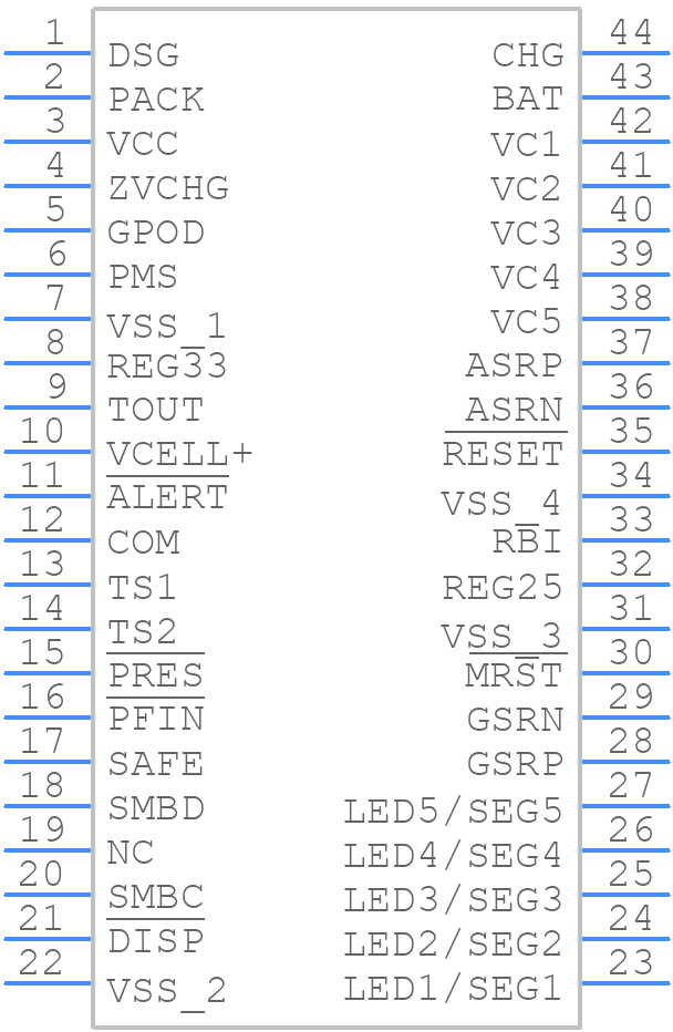 BQ34Z653DBT - Texas Instruments - PCB symbol